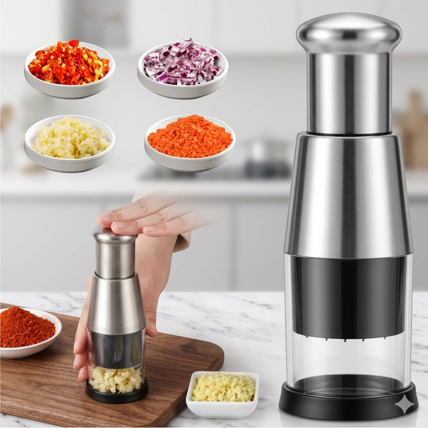 MultiChop Pro  Garlic Crusher & Vegetable Cutter